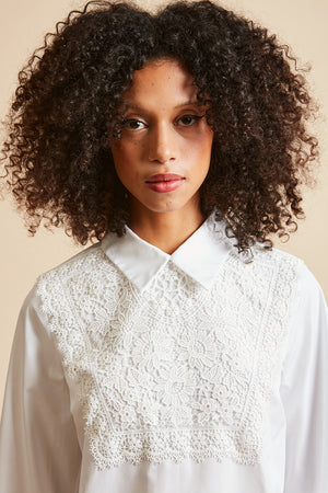 Italian white poplin blouse