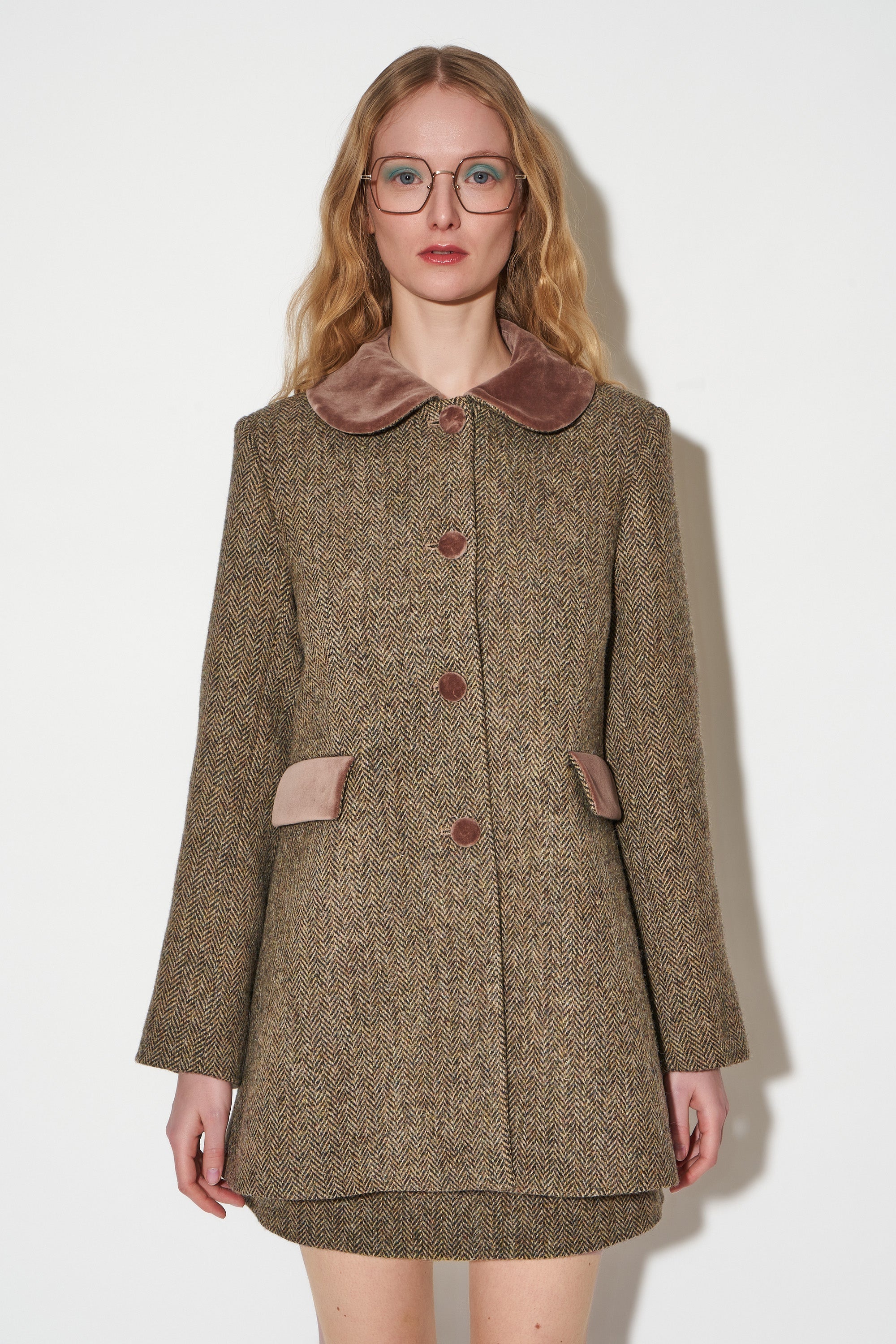 Shetland Harris Tweed handwoven wool tweed coat