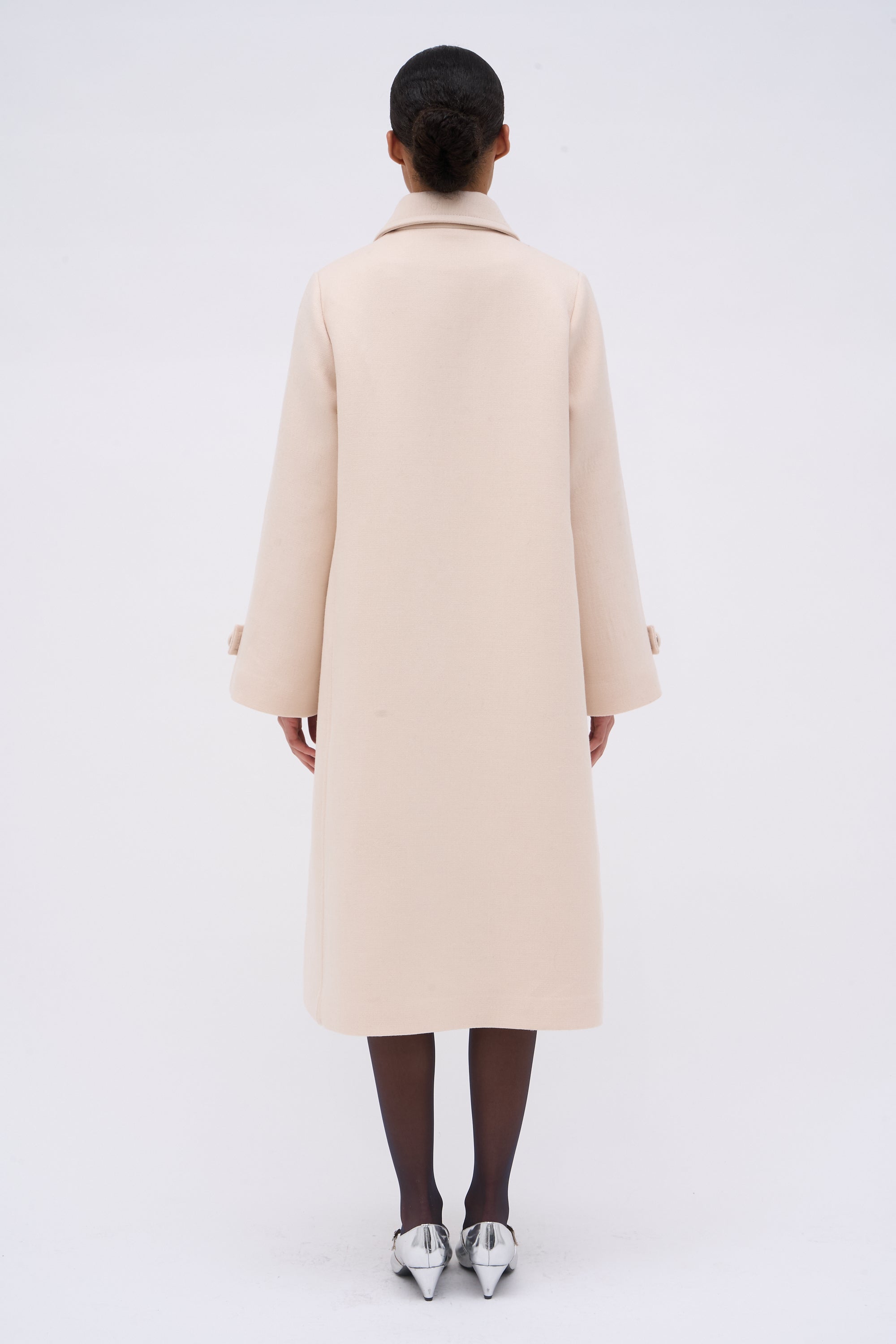 Long wool twill coat