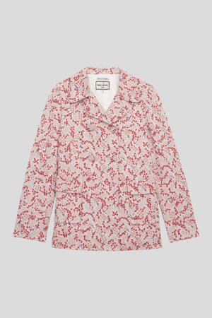 Jacquard interlock jacket with all-over floral pattern