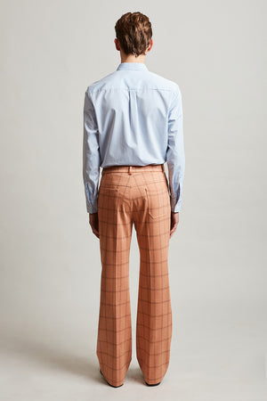 Pantalon tailleur en jersey au motif jacquard tissé en Italie dos - Orange