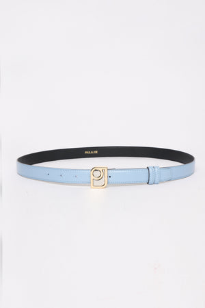 Leather belt with logo