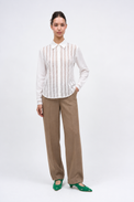Embroidered front cotton shirt