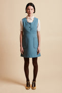 Pinafore dress in wool cady