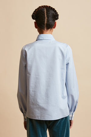 Long-sleeved cotton poplin blouse