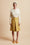 Jupe en tweed tricolore de mohair et laine tissée en France plein pied - Jaune