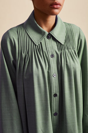 Robe courte ample ajustée aux épaules détail - Vert