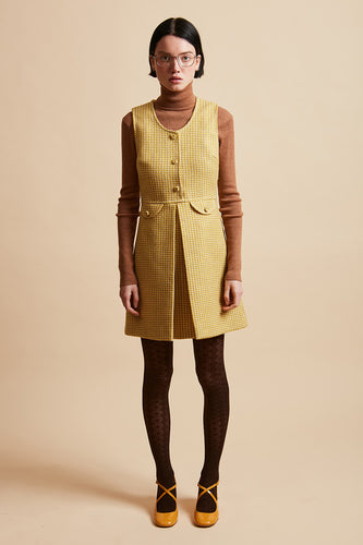 Dress in mohair and wool woven in France