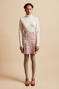 Short all-over floral jacquard skirt