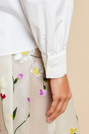 Italian white poplin blouse