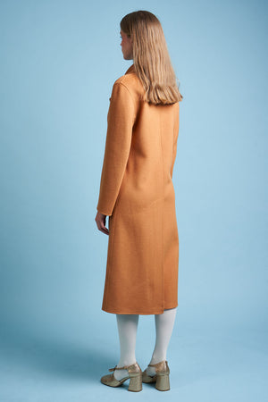Long flared wool coat