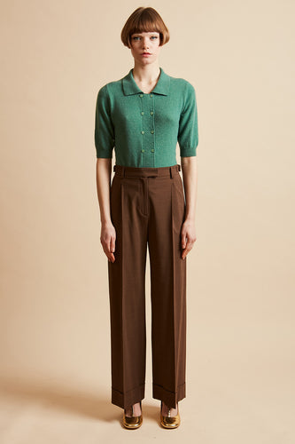 Pantalon ample en laine vierge tropicale