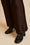 Pantalon en mikado de soie polyester détail - Marron