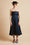 Longue robe bustier en mikado de soie plein pied - marine