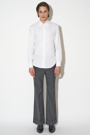 Straight cut cotton poplin shirt