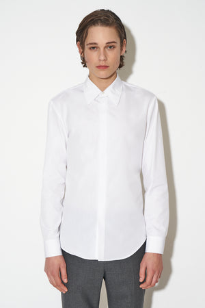 Chemise en popeline de coton coupe droite