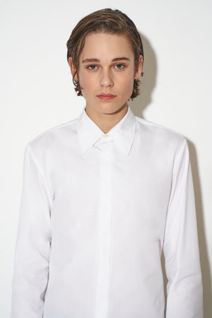 Straight cut cotton poplin shirt