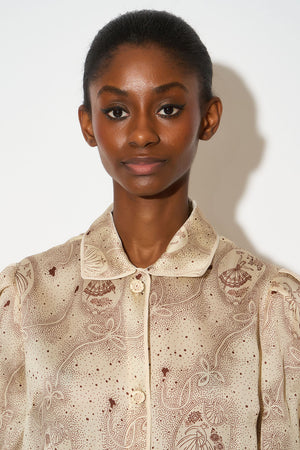 Silk organza shirt with exclusive print