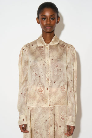 Silk organza shirt with exclusive print