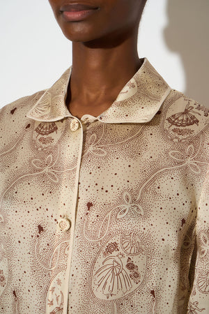 Silk organza shirt with exclusive print