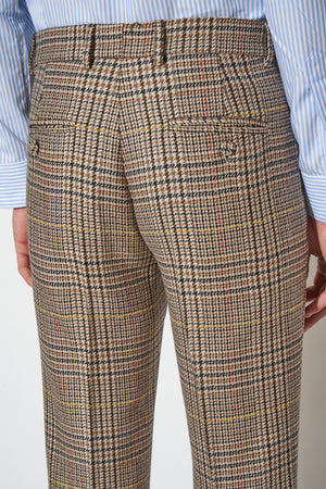 Houndstooth wool twill pants