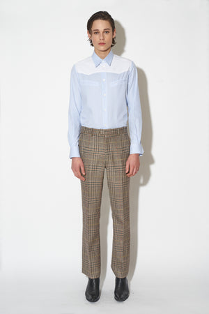 Houndstooth wool twill pants