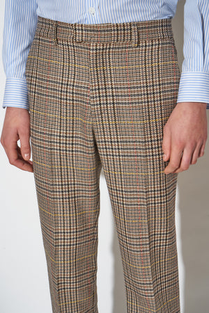 Houndstooth wool twill pants