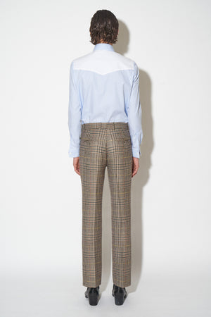 Houndstooth wool twill pants