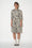 Flannel polo dress embroidered with floral and bird motifs