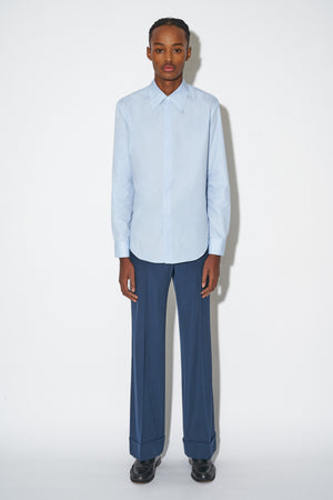 Straight cut cotton poplin shirt