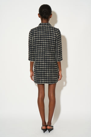 Checkered tweed dress