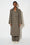 Long checked virgin wool coat