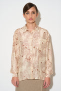 Flowing printed silk shirt