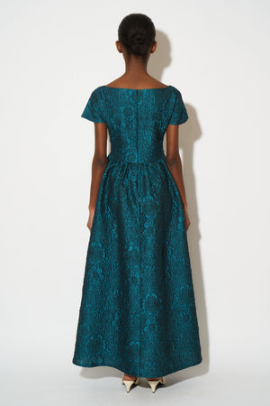 3D jacquard long dress