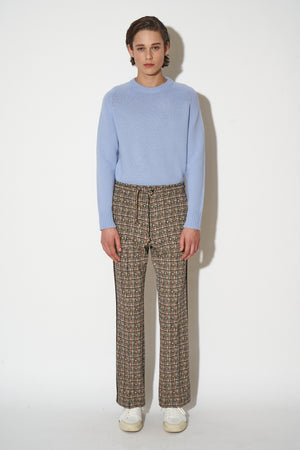 Jacquard pattern jersey pants