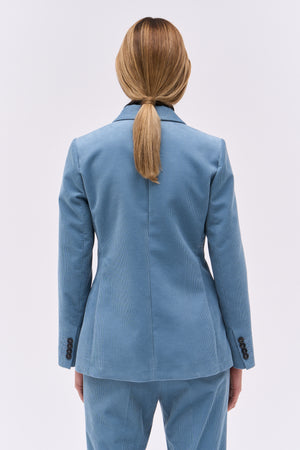 Straight cut jacket with side pockets in cotton corduroy