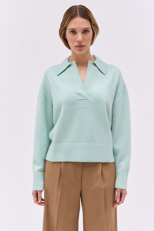 Oversized pullover with long sleeves in cashmere