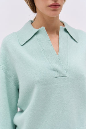 Oversized pullover with long sleeves in cashmere