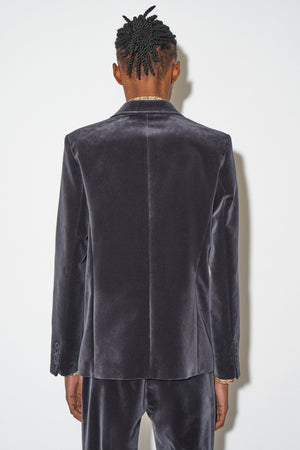 Fitted smooth velvet jacket