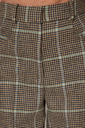 Checked virgin wool trousers