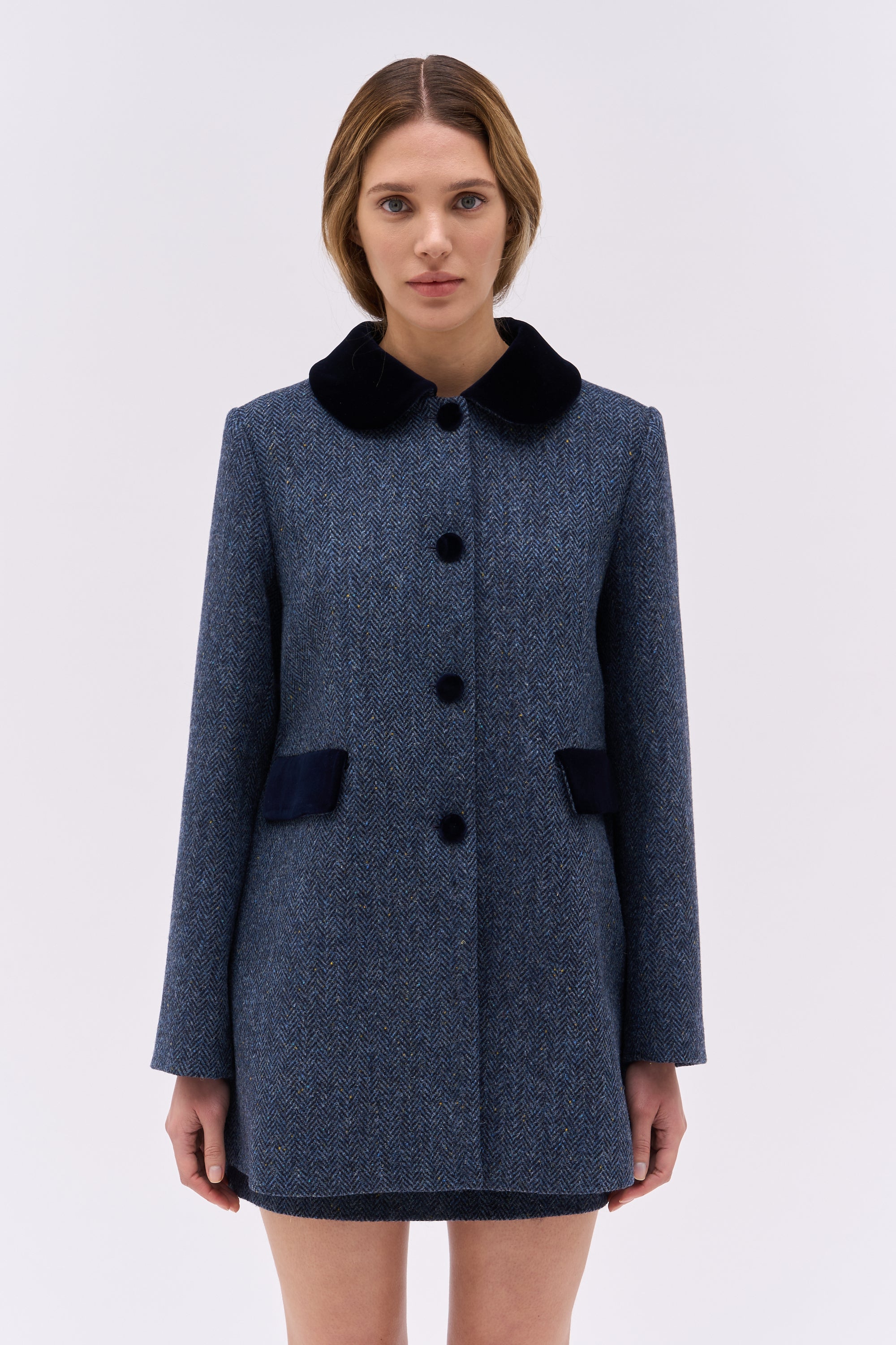 Shetland Harris Tweed handwoven wool tweed coat