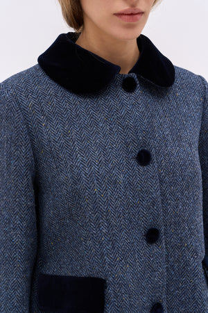 Shetland Harris Tweed handwoven wool tweed coat