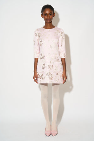 Silk and lurex jacquard dress