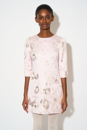 Silk and lurex jacquard dress