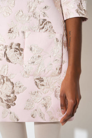 Silk and lurex jacquard dress