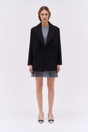 Oversized wool and cashmere coat