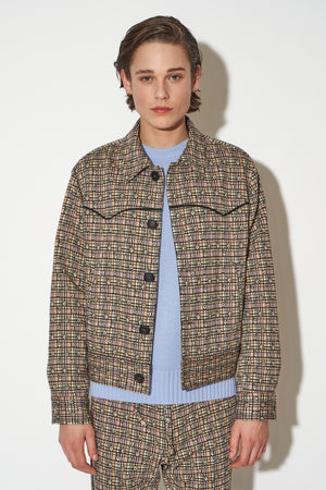 Milano jacquard jacket with western yoke