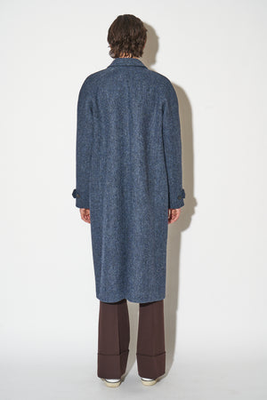 Long wool tweed coat