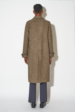 Long wool tweed coat