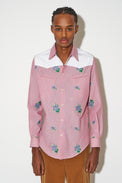 Straight-fit floral cotton poplin shirt 